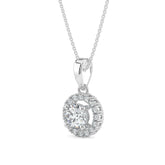 Lab-Grown halo Pendant Diamond Necklace | Minifora